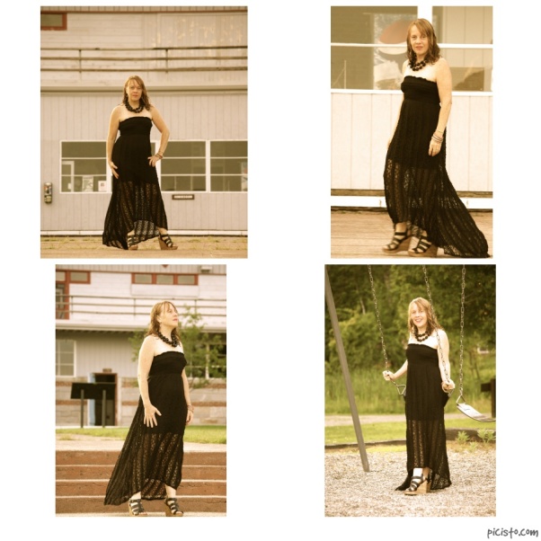 collage with longdress